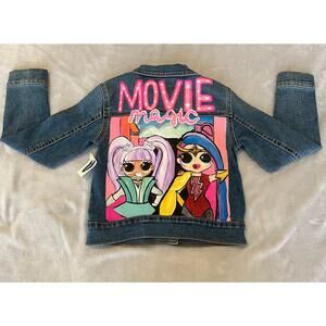 Hand Painted LOL Doll Movie Magic Old Navy Jean Jacket Sz 6-7 NWT